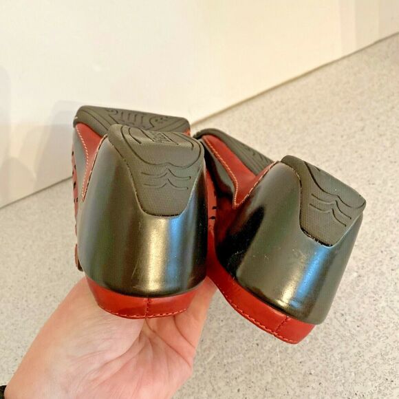 Bass red slip on peep toe platform sandals 7.5M - Picture 8 of 10